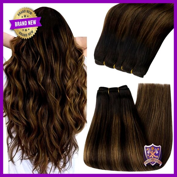 18 Inch Human Hair Weft Extensions 100G Sew In Balayage Highlights main image 6